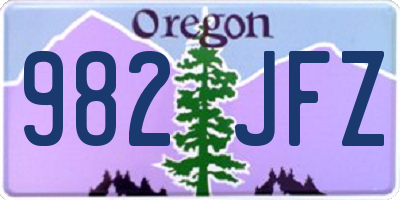 OR license plate 982JFZ