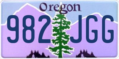 OR license plate 982JGG
