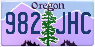 OR license plate 982JHC