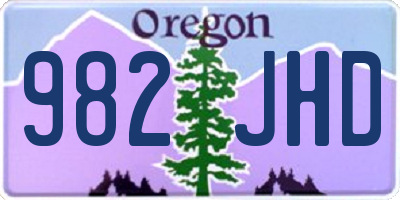 OR license plate 982JHD