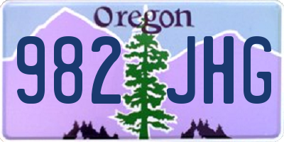 OR license plate 982JHG