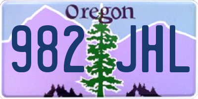OR license plate 982JHL