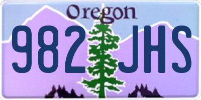 OR license plate 982JHS