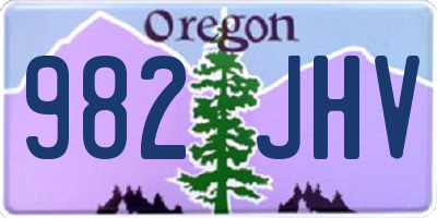 OR license plate 982JHV