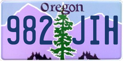 OR license plate 982JIH