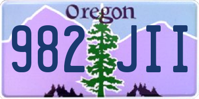 OR license plate 982JII
