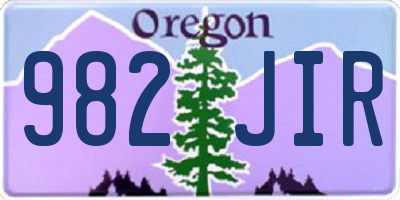 OR license plate 982JIR