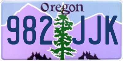 OR license plate 982JJK