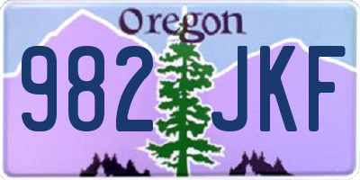 OR license plate 982JKF