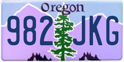 OR license plate 982JKG