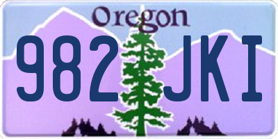 OR license plate 982JKI