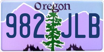 OR license plate 982JLB