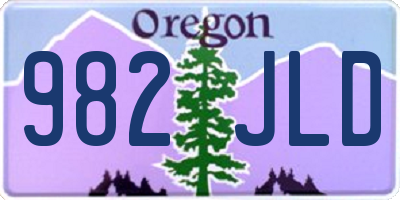 OR license plate 982JLD