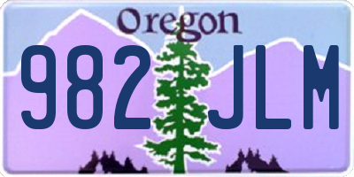 OR license plate 982JLM