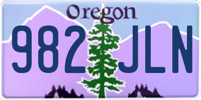 OR license plate 982JLN