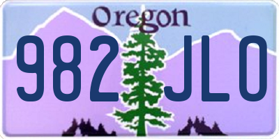 OR license plate 982JLO