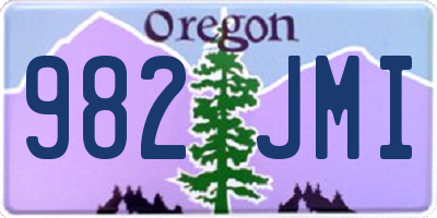 OR license plate 982JMI