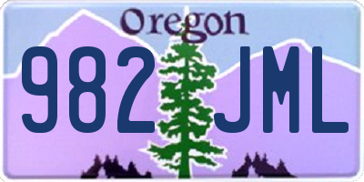 OR license plate 982JML