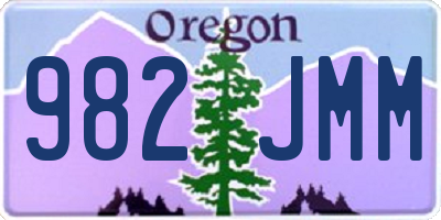 OR license plate 982JMM