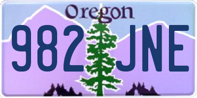 OR license plate 982JNE