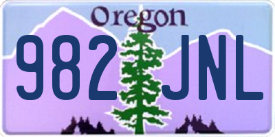 OR license plate 982JNL