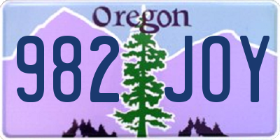 OR license plate 982JOY