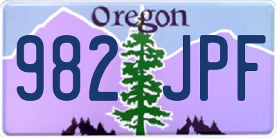 OR license plate 982JPF