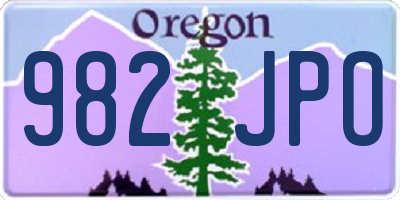 OR license plate 982JPO