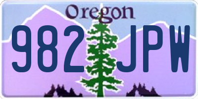 OR license plate 982JPW