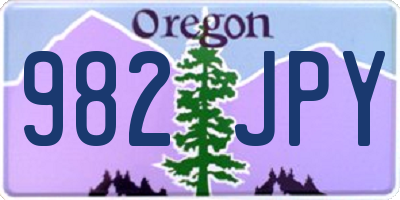 OR license plate 982JPY