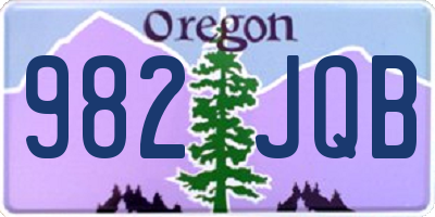 OR license plate 982JQB