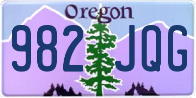 OR license plate 982JQG