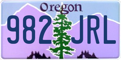 OR license plate 982JRL