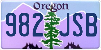 OR license plate 982JSB