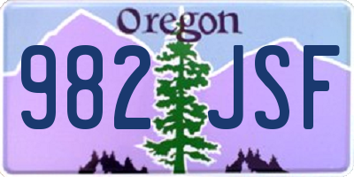 OR license plate 982JSF