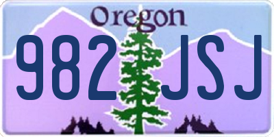 OR license plate 982JSJ