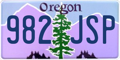 OR license plate 982JSP