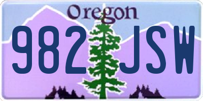 OR license plate 982JSW