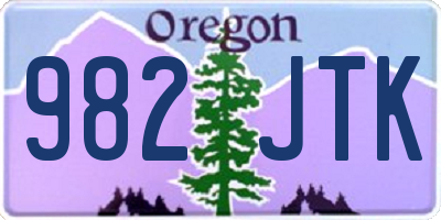 OR license plate 982JTK