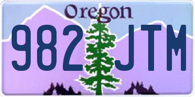 OR license plate 982JTM