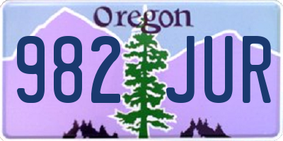 OR license plate 982JUR