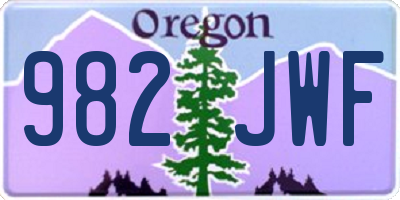 OR license plate 982JWF