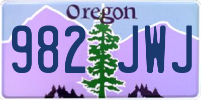 OR license plate 982JWJ