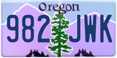 OR license plate 982JWK