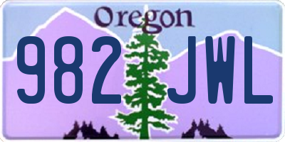 OR license plate 982JWL