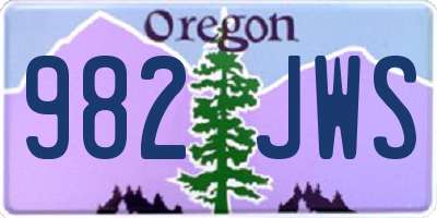 OR license plate 982JWS