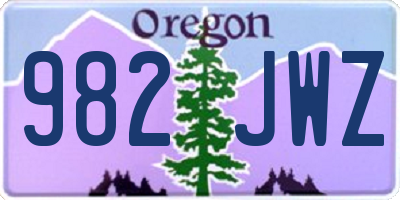 OR license plate 982JWZ