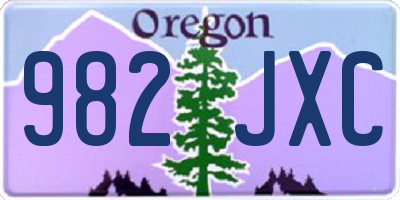 OR license plate 982JXC