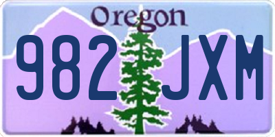 OR license plate 982JXM