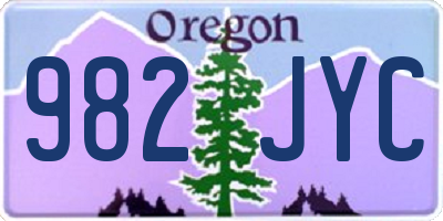 OR license plate 982JYC